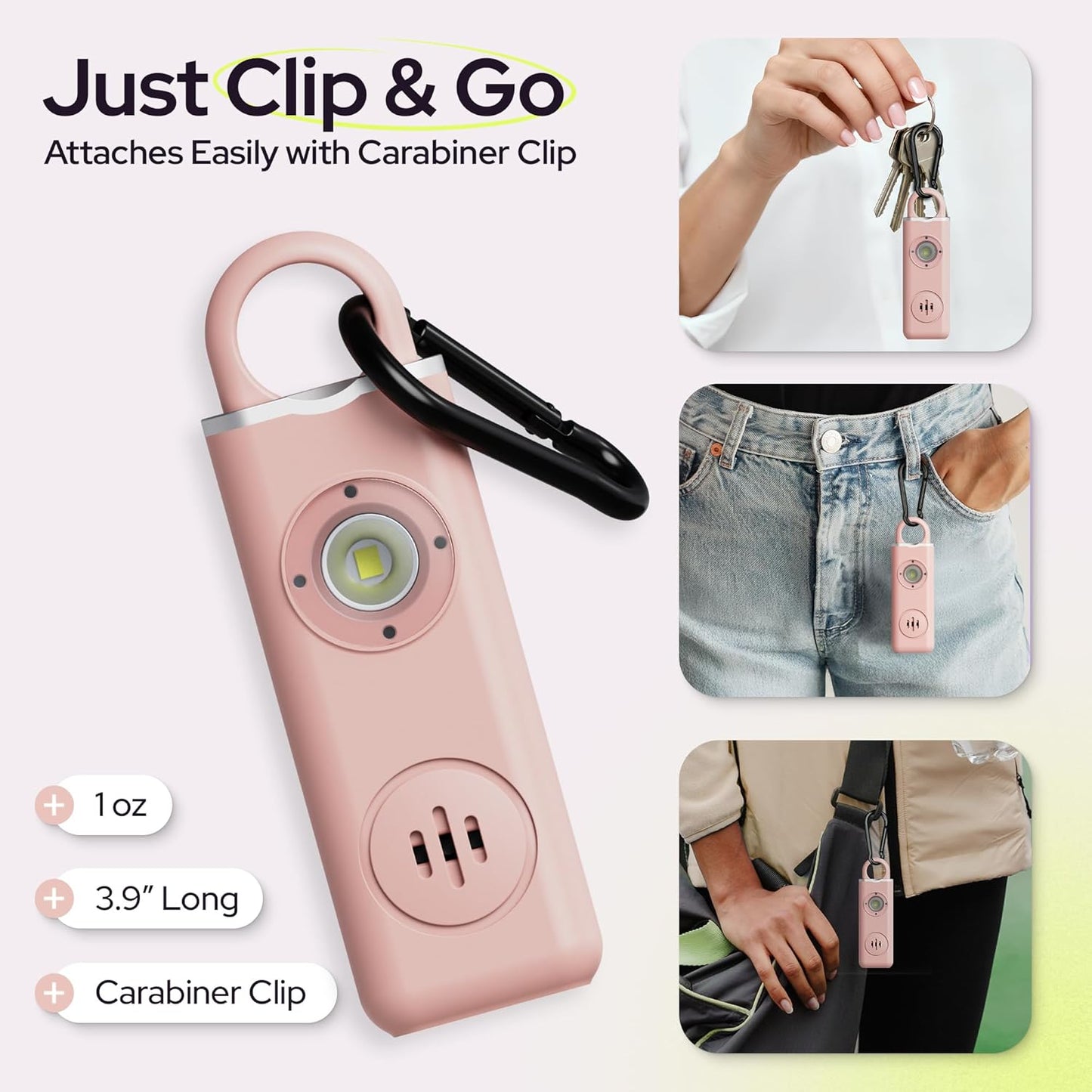 Personal Safety Alarm for Women Protection – 130dB Loud Panic Siren Rechargeable Keychain